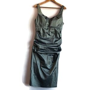 MELROSE Silver Gray Iridescent Bodycon Ruched NYE New Years Tank Dress Size 14